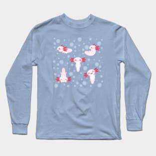 Cute Albino Axolotls Long Sleeve T-Shirt